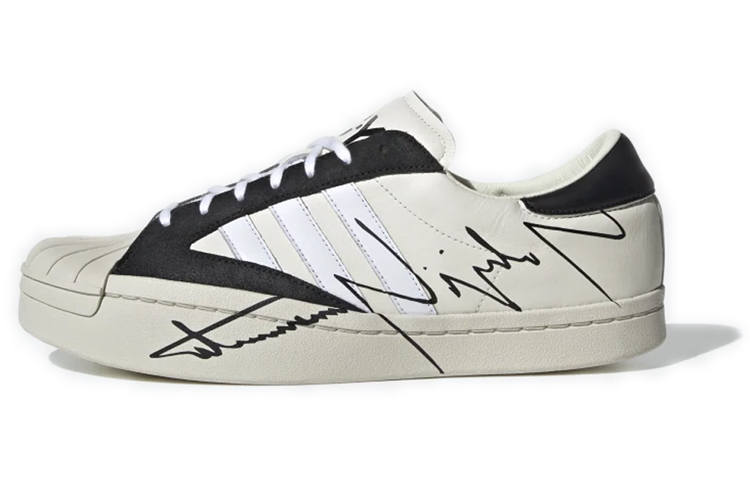Y-3 Y 3 Leather Lace Up Low top Stylish Skateboarding Shoes Unisex Black White