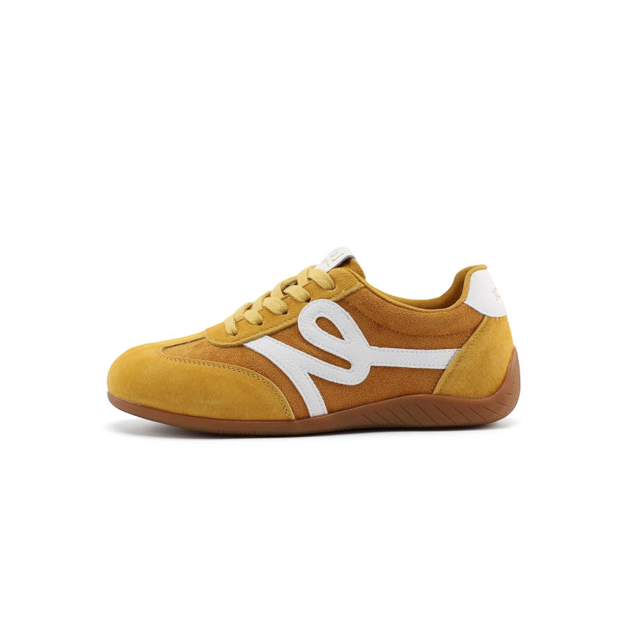 JOSINY Pig Split Leather Low top Casual Shoes Women's Yellow