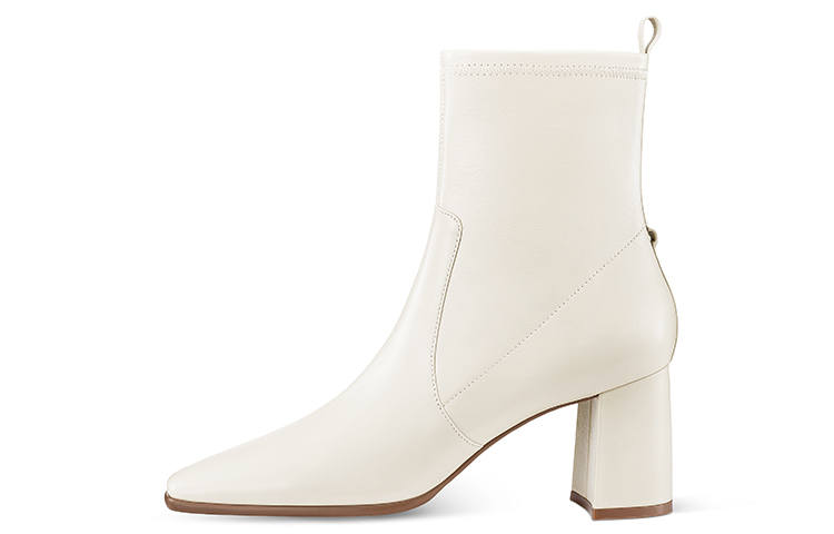 7or9 Coconut Cloud Latte Sheepskin Ankle Boots 7cm Women's Ivory