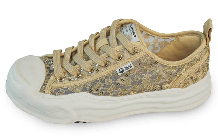 Joy&Mario Fabric Platform Shoes Women's Gold