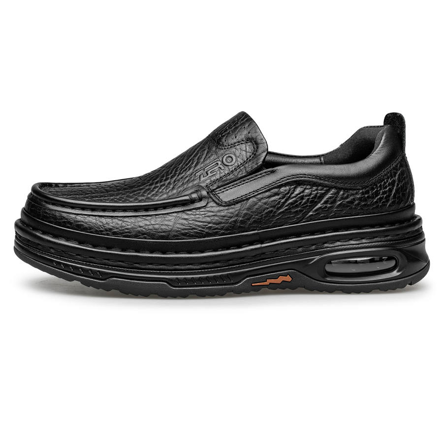 ZRO Casual Leather Shoes Men's Low Top Black