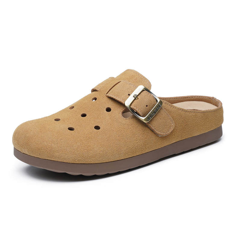 AOKANG Rubber Sole Slip Resistant Closed Toe Slippers Women's