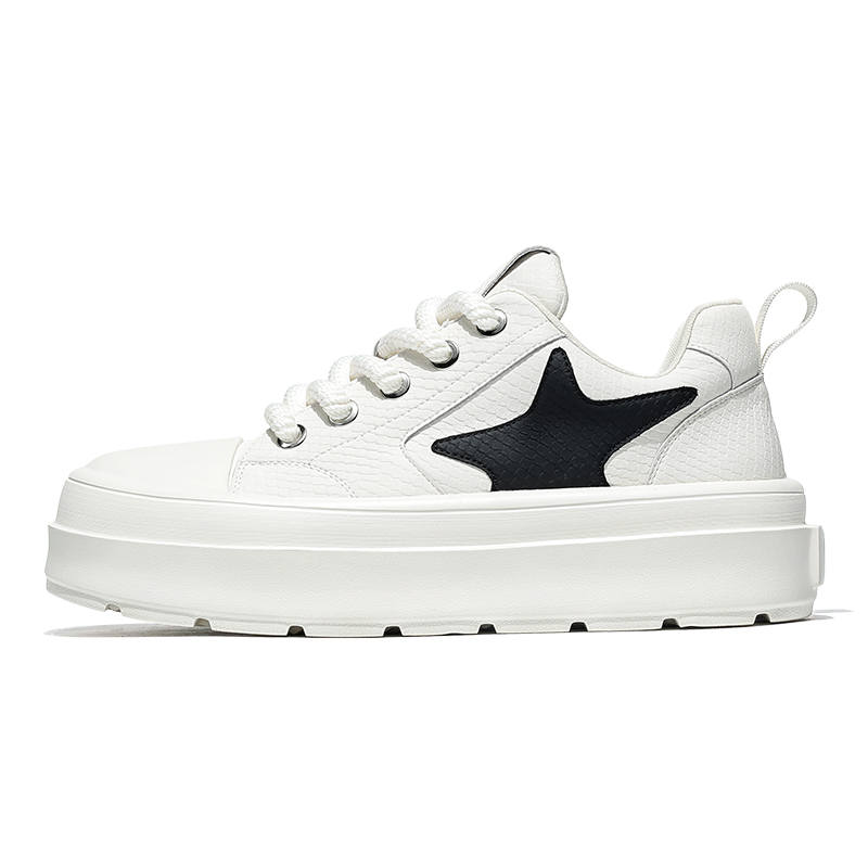 MOERBAI Marshmallow Cow Split Leather Low top Skateboard Shoes Men's