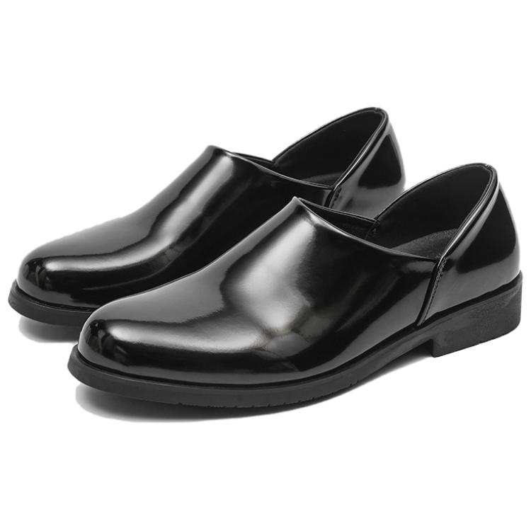 WEISHIBANGWEI Patent Leather Casual Shoes Men's Black