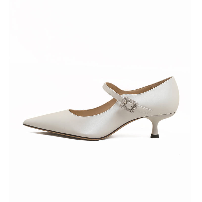 BLOCCO5 Cow Leather Slim Heel Mary Jane Shoes Women's
