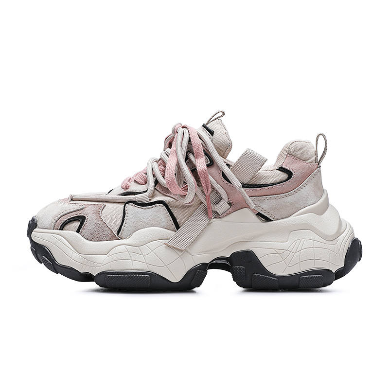 CHIYEANDE Cow Leather Low top Chunky Sneakers Women's