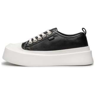 AU&MU Top Grain Cow Leather Platform Shoes 5cm Women's Black