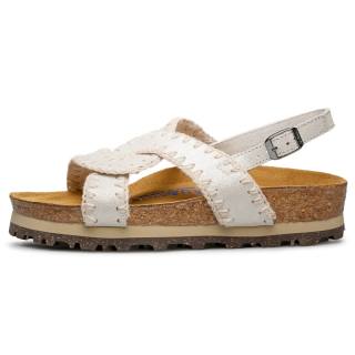 AU&MU Beach Sandals Women's Carmine, Pearl White, Black Knight Flower, Fendi Yellow