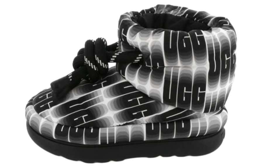 UGG UGG Classic Maxi Wavelength Short Boot Black White Women's