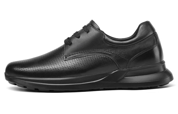 He Jinchang Cow Leather Breathable Low top Casual Shoes Men's Black