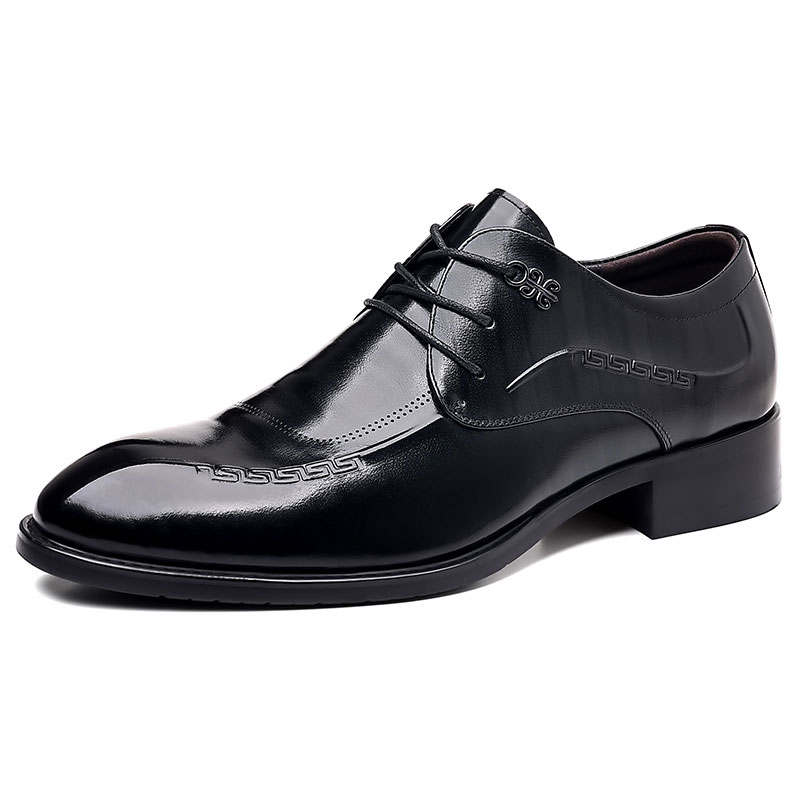 KAQIAODI Cow Leather Dress Shoes Men's Black