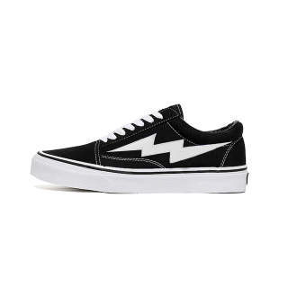 OAON Coverage Slip Resistant Abrasion Resistant Balance Low top Skateboard Shoes Men's Black White