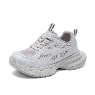La Chapelle Support Abrasion Resistant Lightweight Breathable Low top Chunky Sneakers Women's Silver
