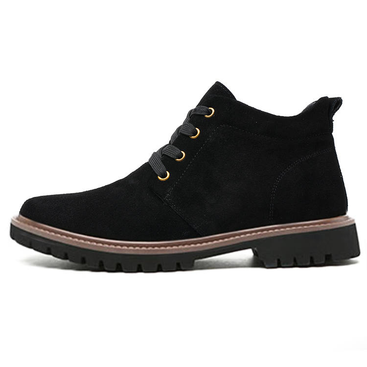 YEDANI YEDANI Cow Suede Short Combat Boots 3cm Men's Black