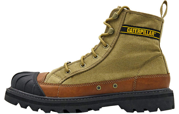 CAT NIGEL CABOURN x CAT Thermal Abrasion Resistant Height Increasing Short Outdoor Boots Unisex Brown Yellow