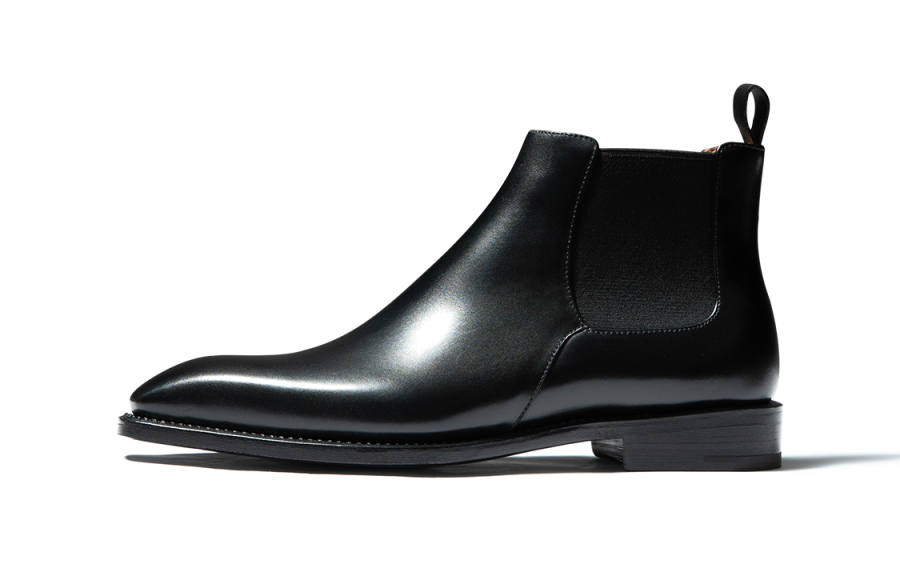 TRUFFAUT Classic Square Toe Smooth Finish Boots Calfskin Short Chelsea Boots Men's