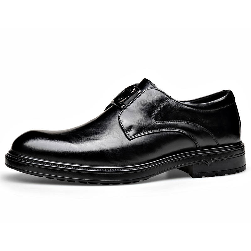 KACHILANG Casual Leather Shoes Men's Low Top Black/Brown