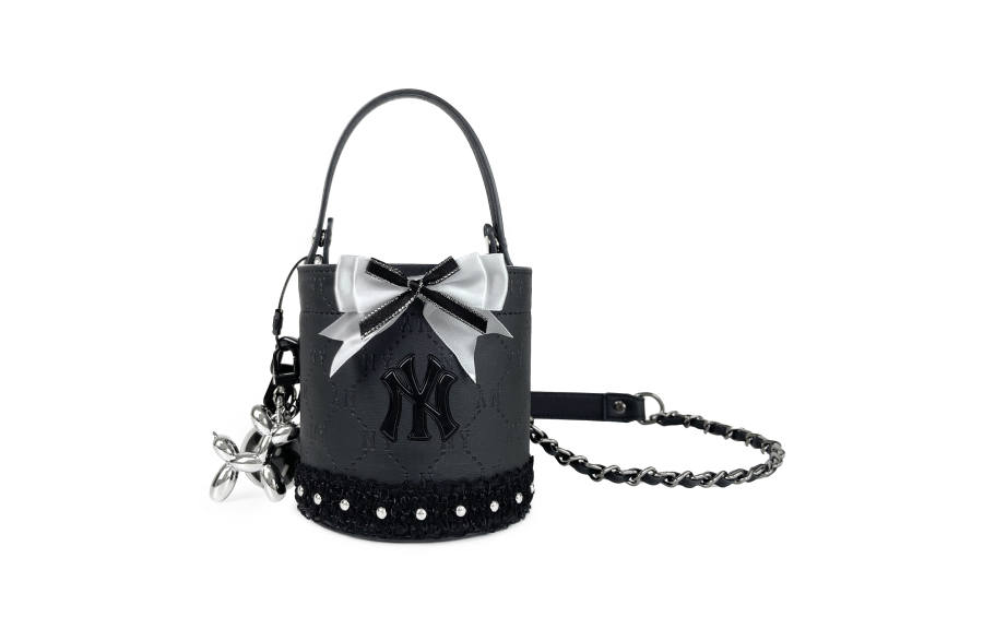 MLB MLB Leather Bucket Handbag Unisex Black/Pink/Millennial Denim