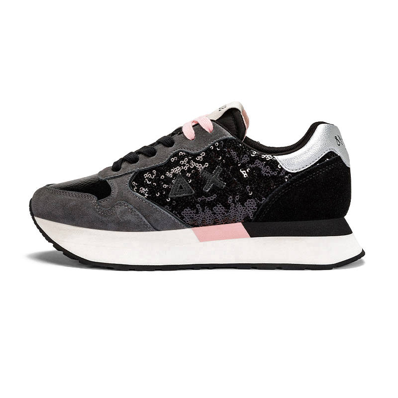 SUN68 Cow Leather Low top Casual Shoes Women's Black