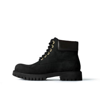 PIPG Cow Leather Classic And Versatile Short Combat Boots Unisex Black