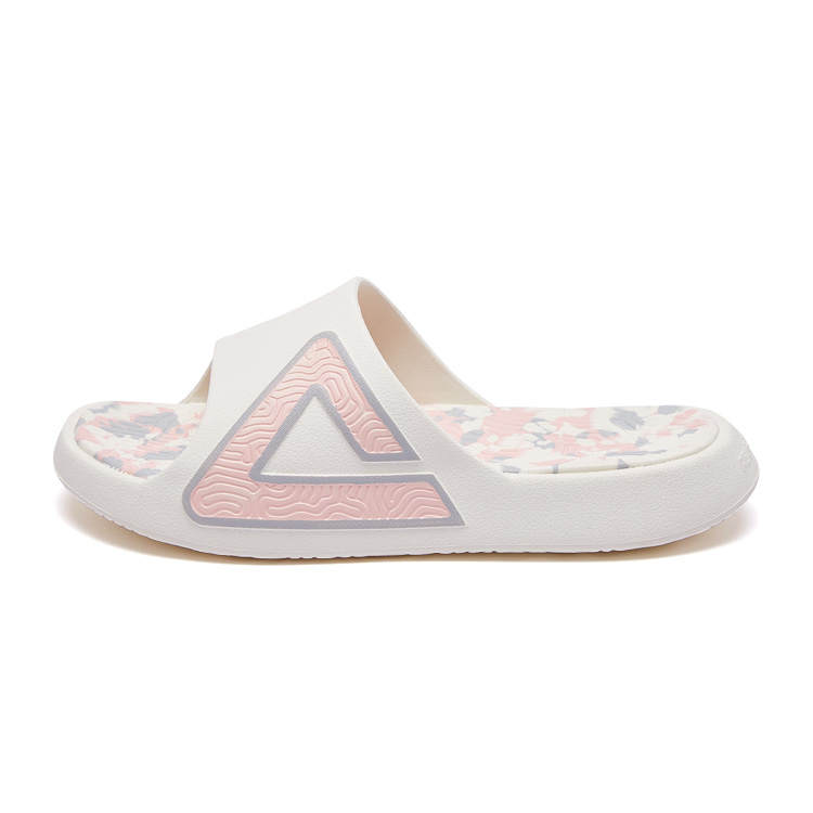 PEAK Taichi Classic Slippers Quiet Slip Resistant Abrasion Resistant Slide Slippers Unisex Canvas White Powder
