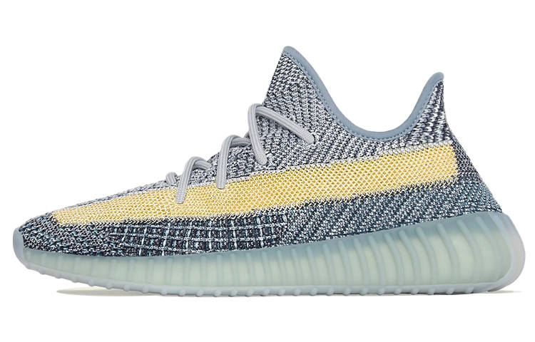 Adidas Originals Yeezy Boost 350 V2 Washed Denim 'Ash Blue' Mesh, Textile Sports Low top Casual Shoes Men's Blue