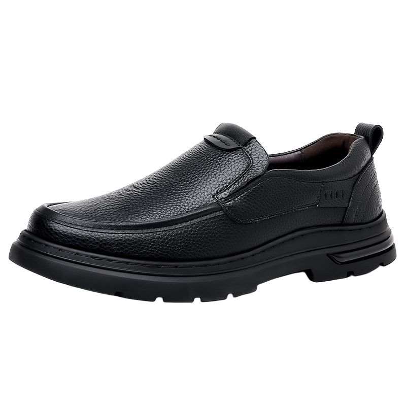 CKVUSAMG Top Grain Cow Leather Casual Shoes Men's Black