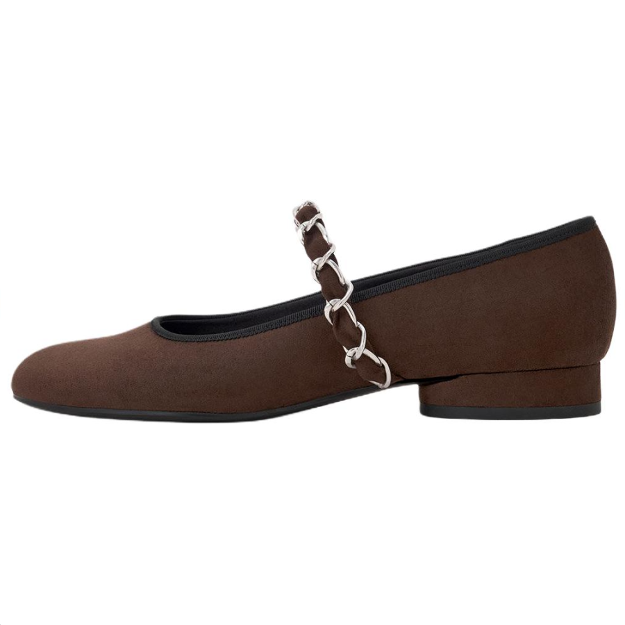 CHARLES&KEITH Pu Chunky Heel Mary Jane Shoes Women's Dark Brown