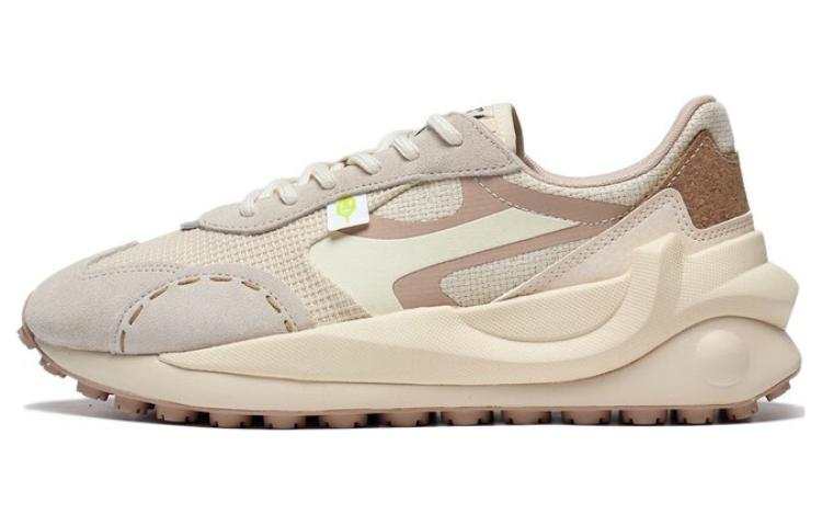 Li-Ning Li Ning Square And Round Textile, Synthetic Leather Vintage Slip Resistant Abrasion Resistant Low top