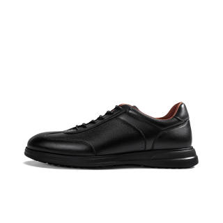 Zuti Top Grain Cow Leather Coverage Support Coverage Support Low top Skateboard Shoes Men's Black