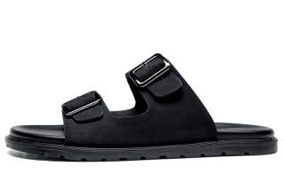 LEAVELAND Slide Slippers Men's Dark Gray/Brown