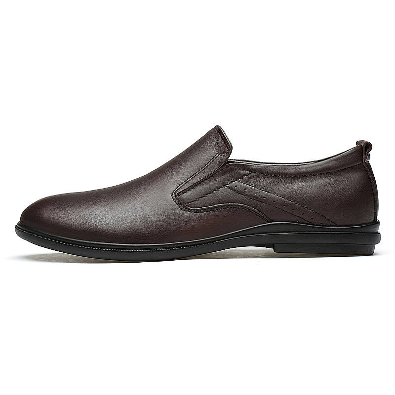 CKVUSAMG Top Grain Cow Leather Casual Shoes Men's Brown