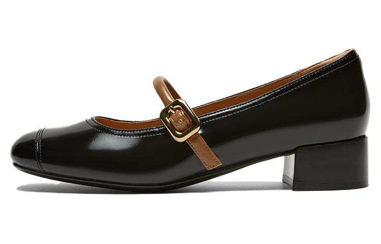 BASTO Pu Chunky Heel Mary Jane Shoes 3.5cm Women's
