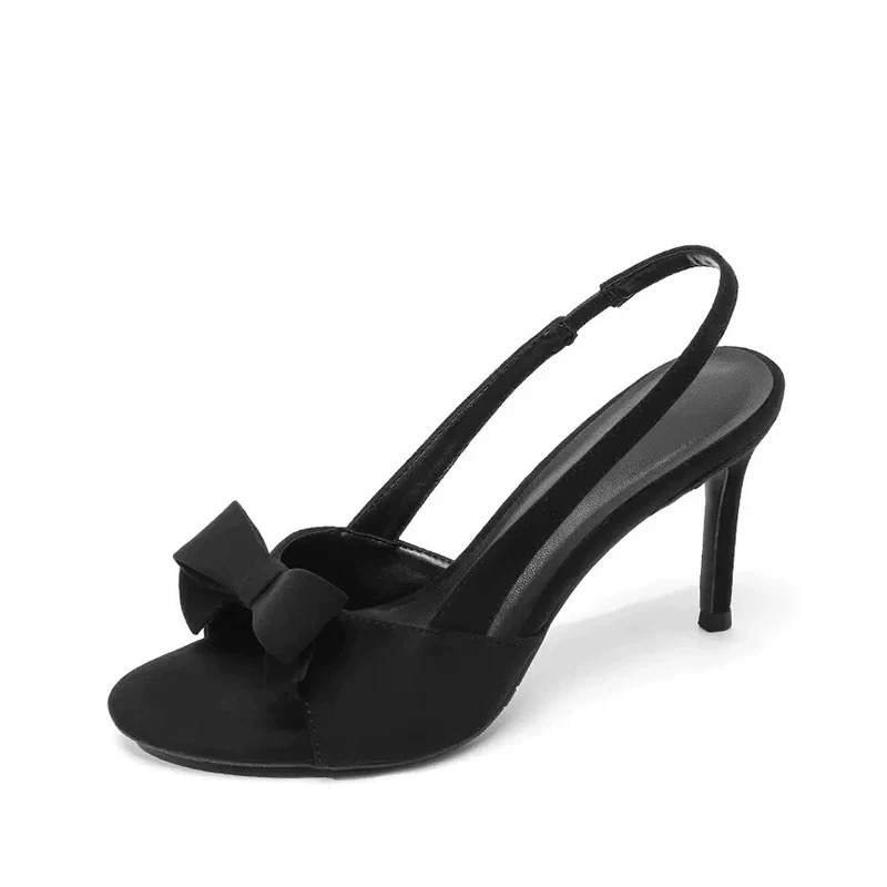 NTOZE Suede Slim Heel High Heels Women's Black