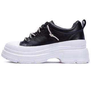 CHCH Sparkling Rhinestone Double Shoelace Cow Leather Sports Casual Shoes Women's