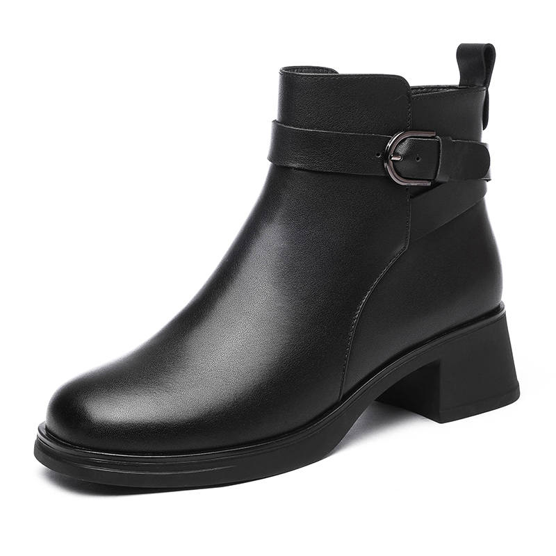 XINNUO Cow Leather Ankle Boots Women's