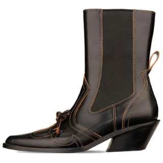 NEEDLE STUDIO Non Place An Unknown Land Top Grain Cow Leather Crew Chelsea Boots 4.5cm Women's