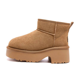 MALEMONKEY Cow Split Leather Thermal Height Increasing Thermal Height Increasing Short Snow Boots Women's