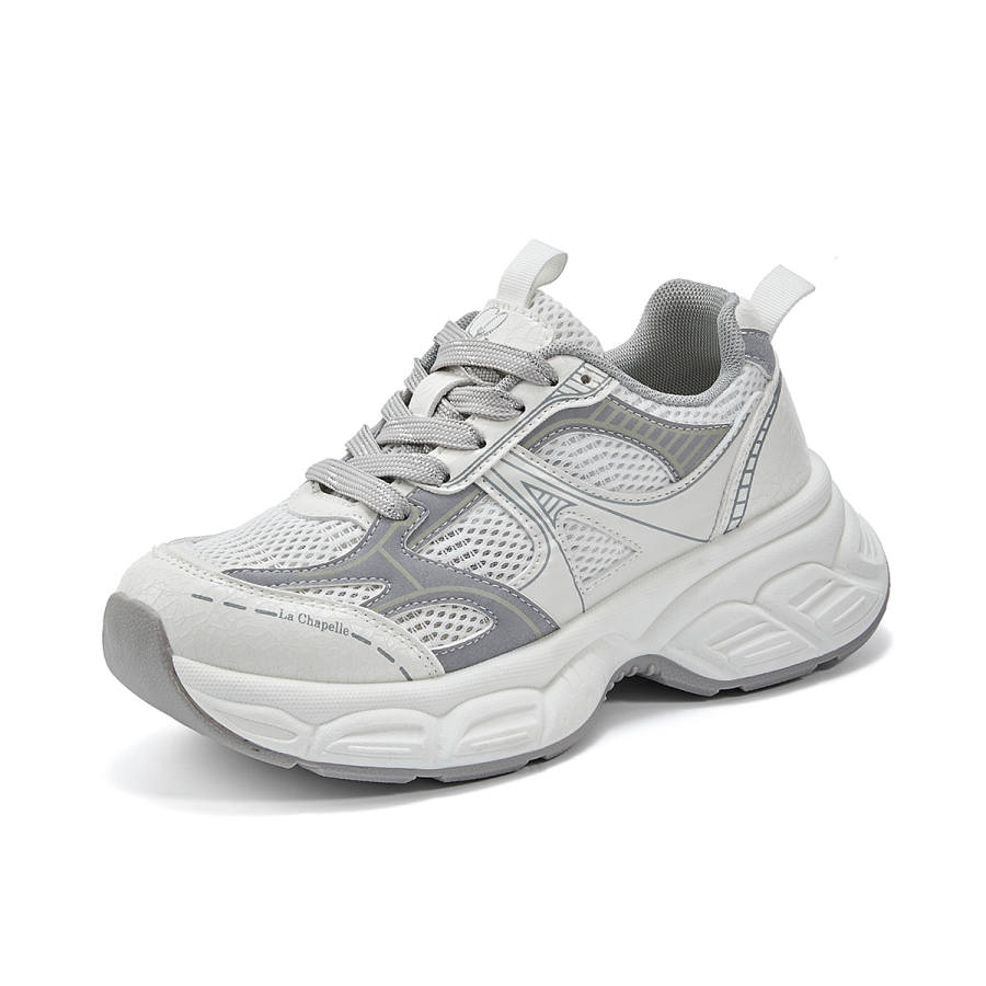 La Chapelle Cushioning Abrasion Resistant Cushioning, Wear Resistant Low top Chunky Sneakers Women's White