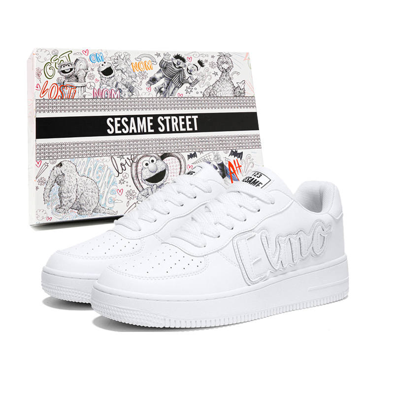 SESAME STREET Synthetic Leather Height Increasing Skateboard Shoes Unisex Box