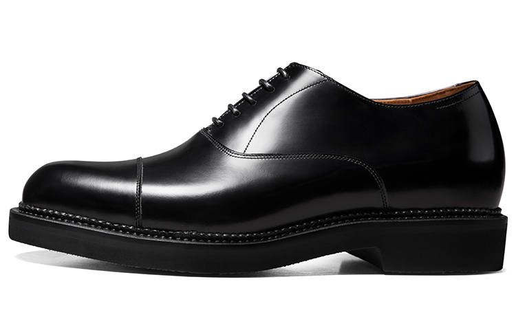 THOM WILLS British Business Shiny Oxford Shoes Old Money Style Dress Shoes Men's Black