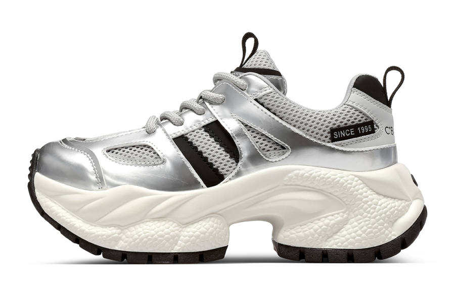 C°BANNER Fabric Low top Chunky Sneakers Women's Silver
