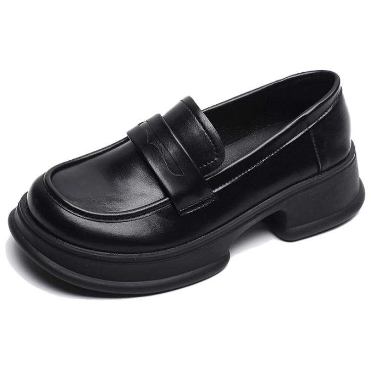 WEISHIBANGWEI WEISHIBANGWEI Microfiber Leather Loafers 5CM Women's Black
