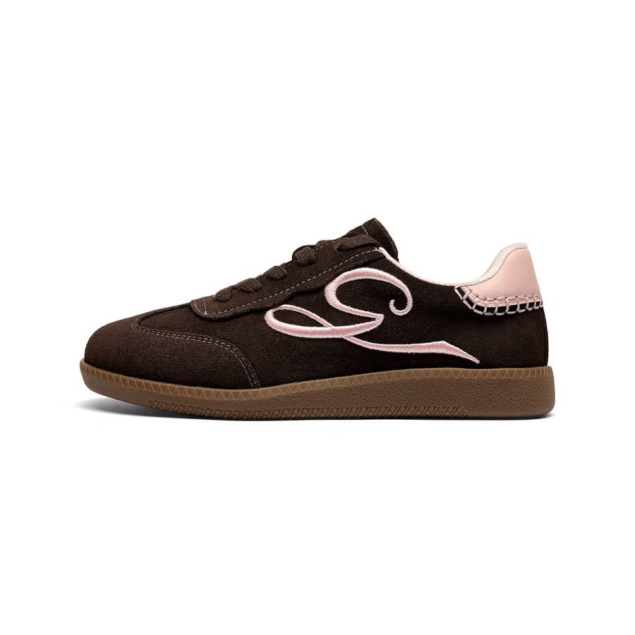 GOLDLION Cow Split Leather German Army Trainers Women's
