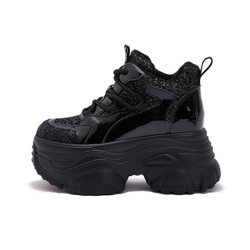 MILANLIANGE Fleece Lined Platform Lightweight Height Increasing Thermal Low top Chunky Sneakers Women's