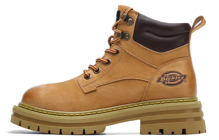 Dickies Leather Thermal Vintage Platform Thermal Fleece Lined Crew Outdoor Boots Men's Earth Yellow