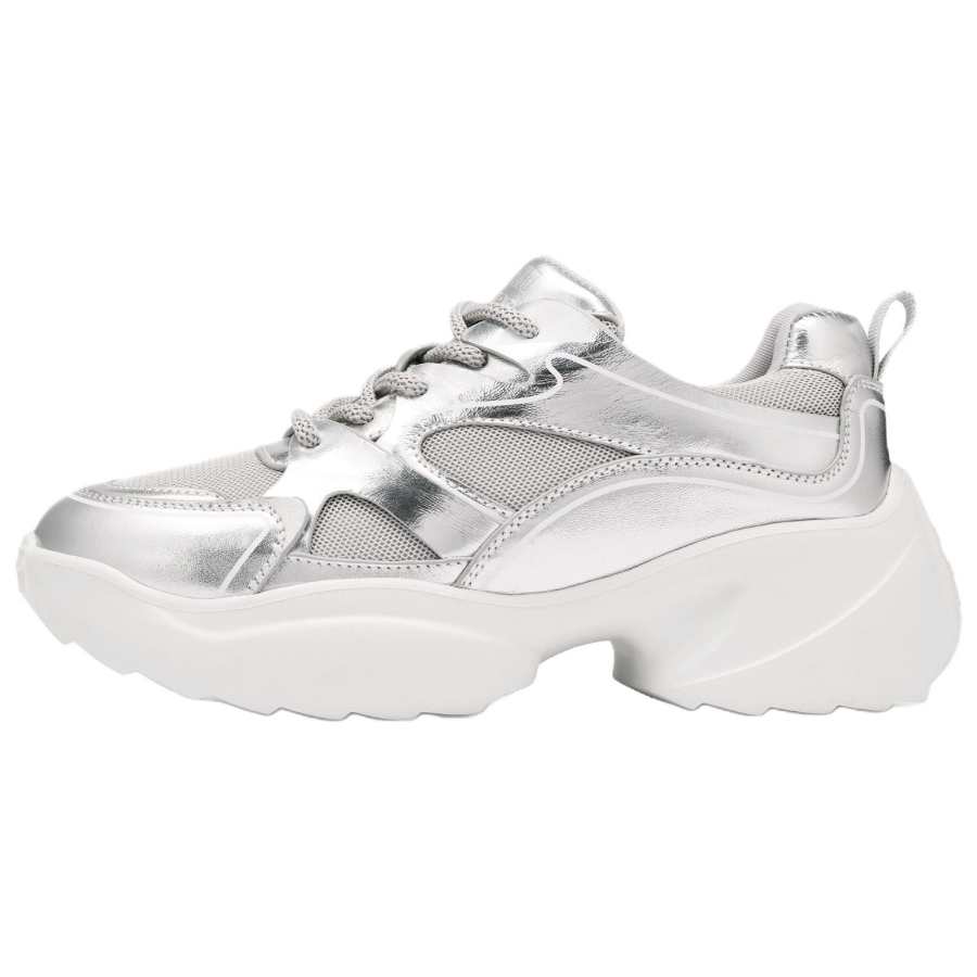 73Hours Sunday Pause Cow Leather Abrasion Resistant Abrasion Resistant Low top Chunky Sneakers Women's Silver