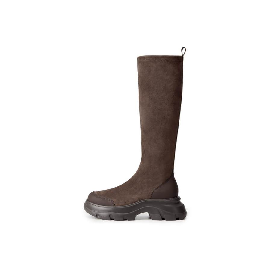 BELLE Knee High Boots Women's Black/Coffee