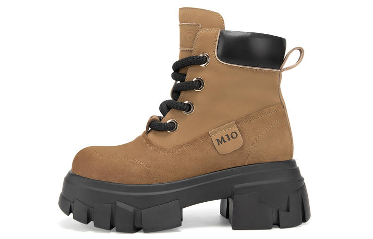 MIO MIO Split Cow Leather, Leather Short Combat Boots 7cm Women's