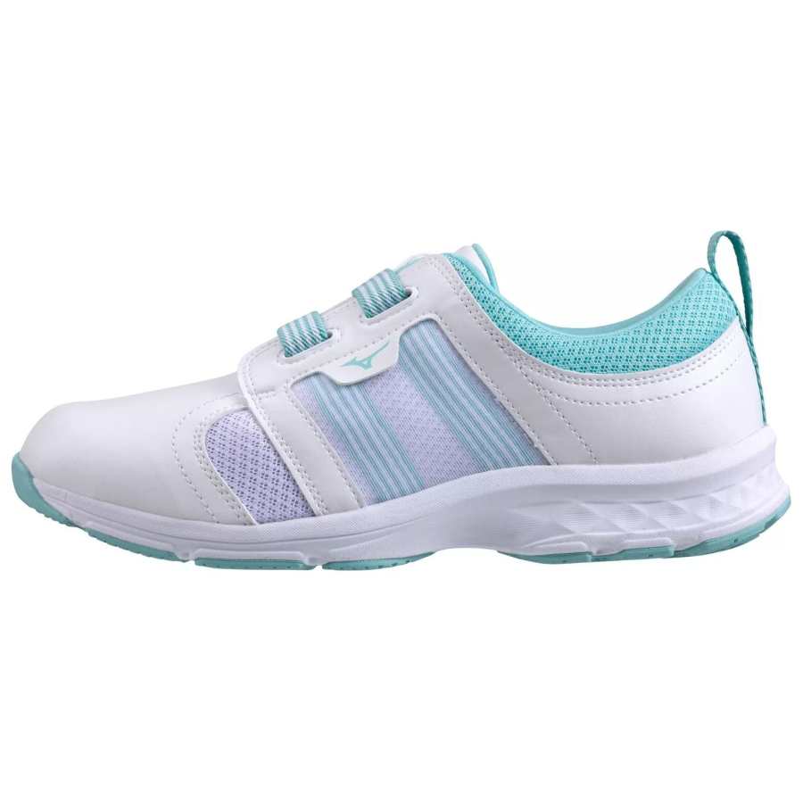 Mizuno Slip Resistant Abrasion Resistant Slip Resistant Abrasion Resistant Low top Casual Shoes Women's White Blue